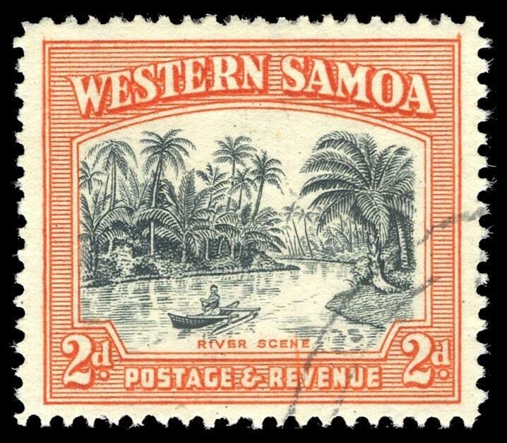 Samoa 1944 KGVI 2d black & orange very fine used. SG 202. Sc 187.