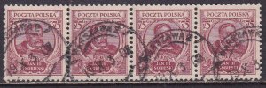Poland 1930 Sc 262 King John 3rd Sobieski x 4 CDS Stamp Used