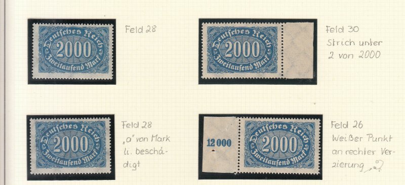 Germany - 1923 Oval 2000M specialized collection of varieties Mi# 253 - MNH