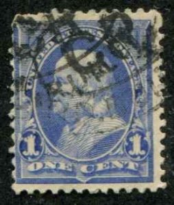 United States SC# 247 Ben Franklin 1c blue Used SCV $4.00