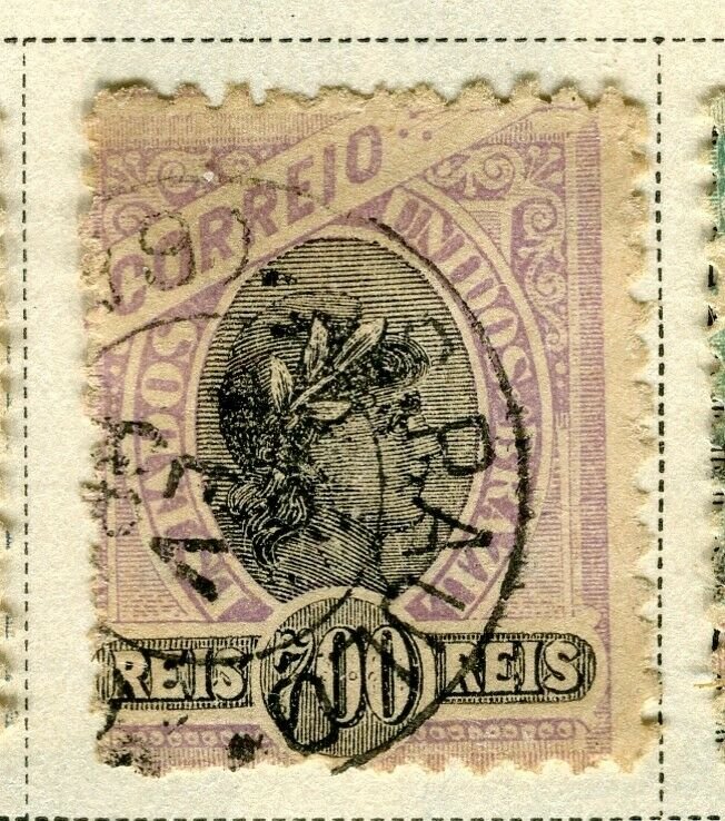 BRAZIL; 1894 early classic issue fine used 700r. value