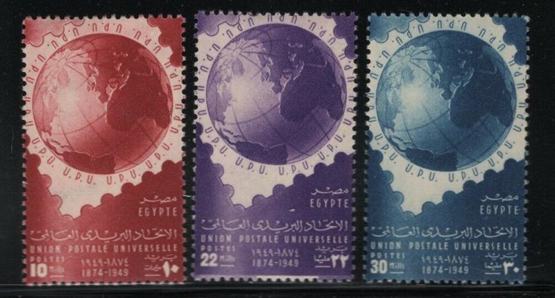 Egypt 1949 UPU 75th Anniversary set Sc# 281-83 NH