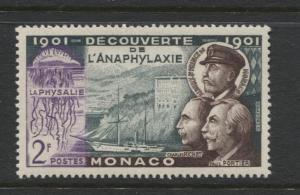 Monaco - Scott 303 -Anaphylaxis Discovery -1953 - MVLH - Single 2f Stamp