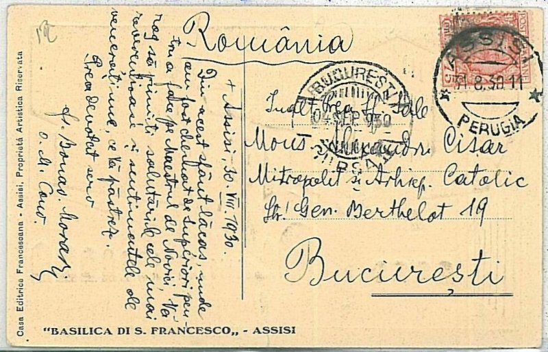 ITALIA REGNO - STORIA POSTALE: FLOREALE  su CARTOLINA - destinazione: ROMANIA