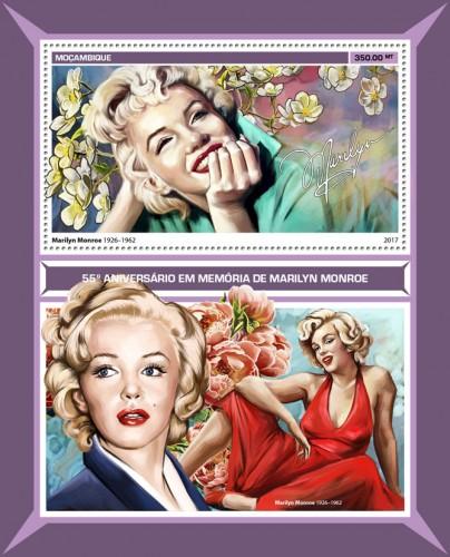 MOZAMBIQUE - 2017 - 55th Death Anniv Marilyn Monroe - Perf Souv Sheet - MNH