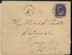?SEELEY'S COVE, N.B. split ring 1899 Numeral 2c issue w/contents, cover Canada