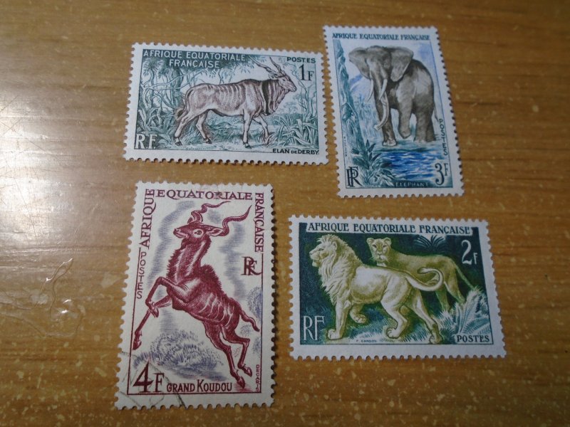 French Equatorial Africa  #  195-98  MH ( # 198 used)