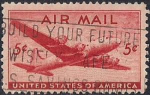 C32 5 cents LOGO CANCEL DC-4 Skymaster, Stamp used VF