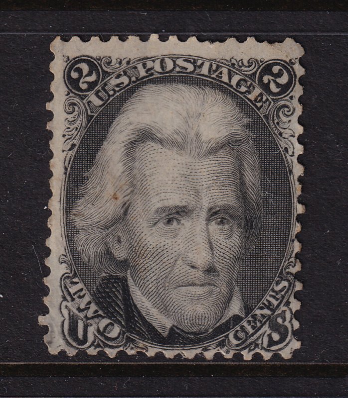 1863 Andrew Jackson Sc 73 sound MHR OG single 2c black CV $350 Black Jack (AX