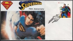 CANADA Sc #2679/83 SUPERMAN 75th ANN FIRST DAY COVER #31