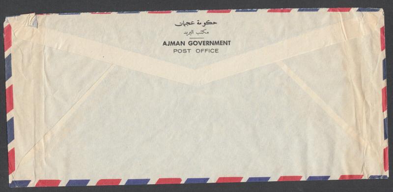 Ajman Sc 3, 19, 41 on c. 1965 Air Mail Cover to Philadelphia