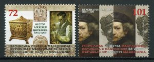 North Macedonia Art Stamps 2019 MNH Rembrandt Mirchevski Paintings 2v Set