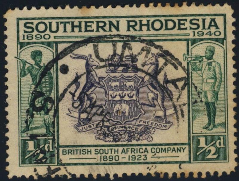 SOUTHERN RHODESIA - 1943 - SG53 CANCELLED UMTALI DOUBLE CIRCLE D.S.