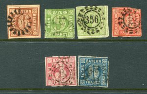 Bavaria 5, 6, 10, 11, 14 Used Stamps