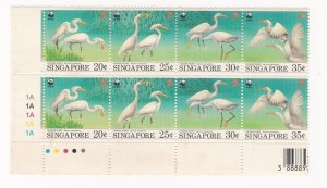 Singapore 1993 SC 673a MNH Set Egret Bird Strip