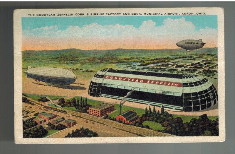 1930 USA Graf Zeppelin Postcard cover Around the World to Akron OHio # C14