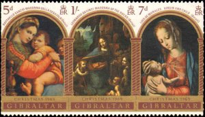 Gibraltar #232a, Complete Set Triptych, 1969, Never Hinged