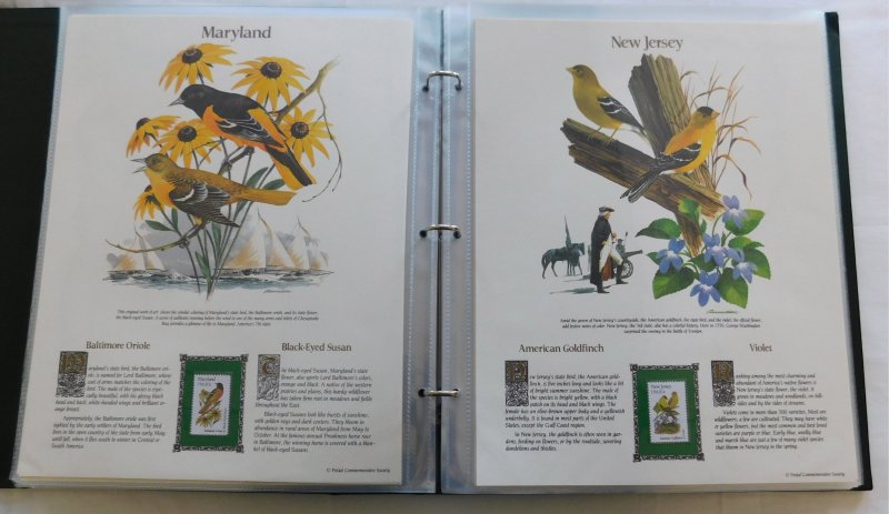 1982 US State Birds and Flowers Mint Stamp Panels Collection