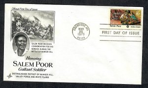 1560 Salem Poor Unaddressed ArtCraft FDC