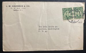 1929 Manila Philippines Commercial Cover to Seattle wA USA