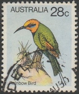 Australia 1980 Sc#734 28c Rainbow Bird USED-Fine-NH.