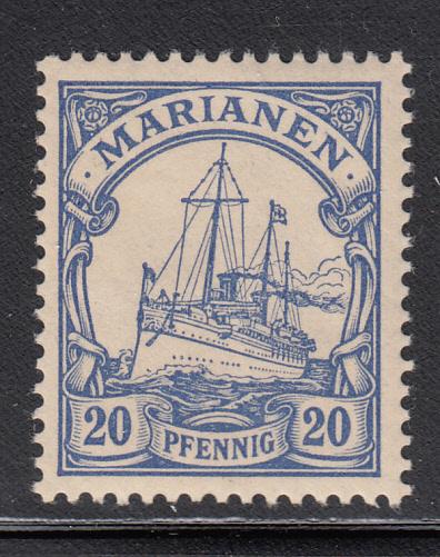 Mariana Islands 1901 MH Scott #20 20pf Kaiser's Yacht  Variety: Donut lower r...