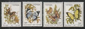 1980 South Africa - Venda - Sc 36-9 - MNH VF - 4 singles - Butterflies