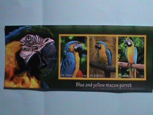 TONGA STAMP-BLUE & YELLOW MACAW PARROT-MNH STAMP SHEET