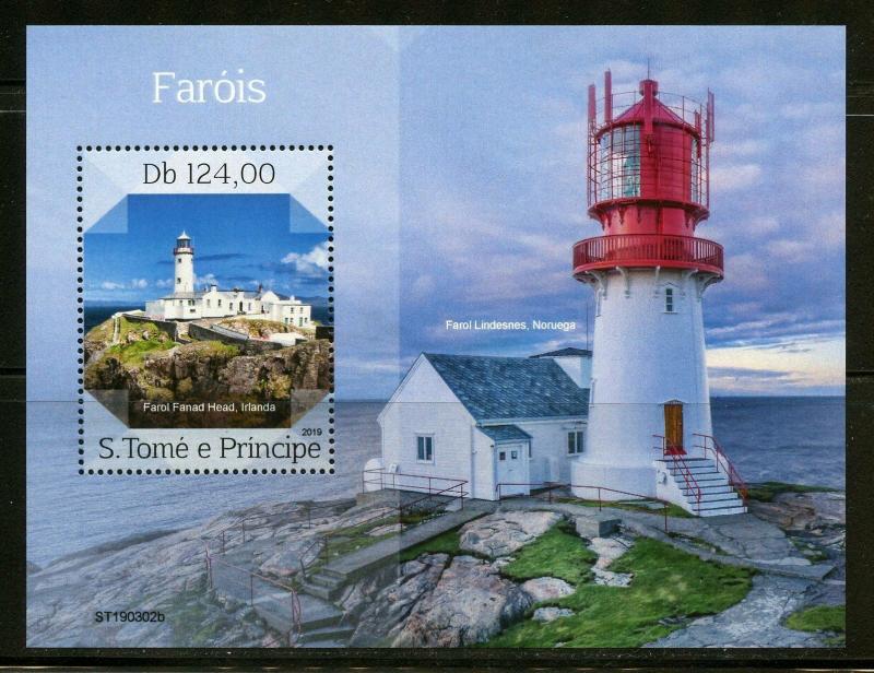 SAO TOME  2019 LIGHTHOUSES SOUVENIR SHEET  MINT NH