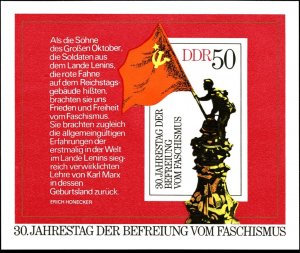 DDR 1975,Sc#1643 MNH,Rotamist on the Reichstag building s/s