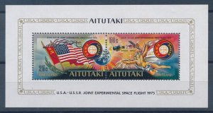 [116499] Aitutaki 1975 Space weltraum USA Russia Apollo Soyuz Souv. Sheet MNH