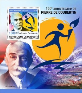 2022/08 - DJIBOUTI  - PIERRE DE COUBERTIN  I          1V    MNH **