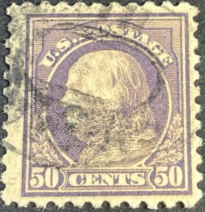 U.S.# 477-USED--SINGLE--FIFTY CENT/FRANKLIN--VIOLET---1917(LOTD9)