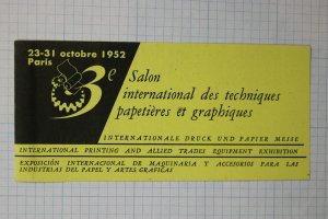 Salon Intl Des Techniques Exhibition 1952 Paris France Industry Poster Stamp Ad