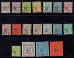 MOMEN: MAURITIUS SG #138-155 1900-1905 MINT OG LH £414 LOT #67934