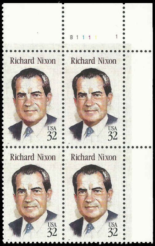 PCBstamps   US #2955 PB $1.28(4x32c)Richard Nixon, MNH, (2)