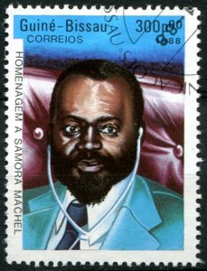 Guinea-Bissau Sc#764 Used, 300p multi, Samora Machel (1988)