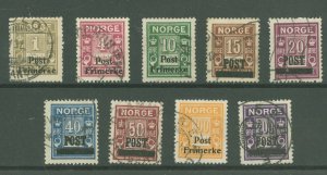 Norway #136-144  Single (Complete Set)