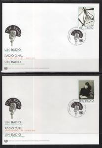 UN New York 1056-1057 Radio Set of Two UN Postal Administration U/A FDC