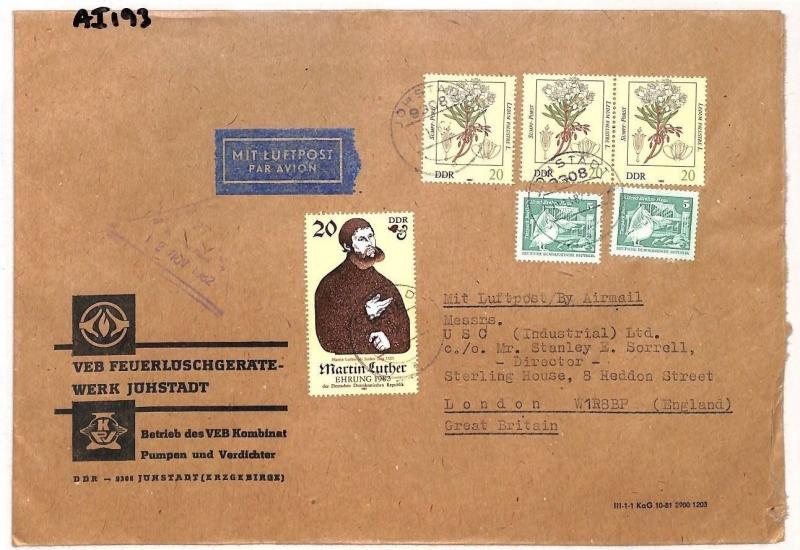 AI193 1982 East Germany DDR Commercial MARTIN LUTHER ISSUE Cover London