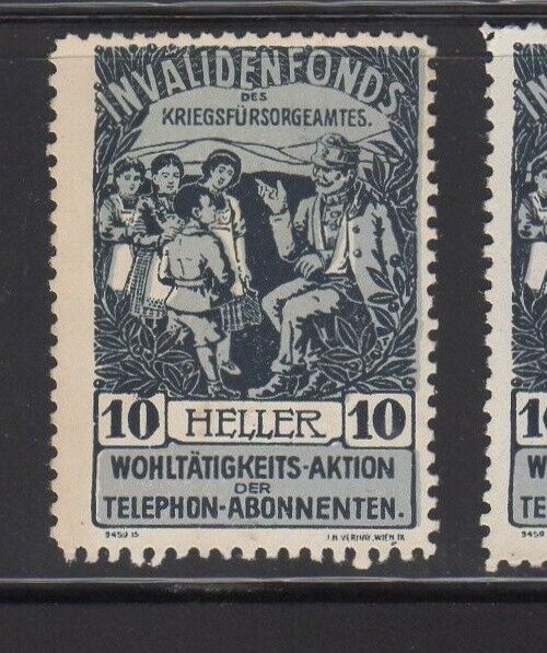 Austrian Charity Stamp- Disabled Aid Fund of the War Welfare Office, 10 Heller