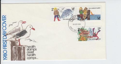 1980 New Zealand Health Stamps Water (Scott B106-08) FDC 