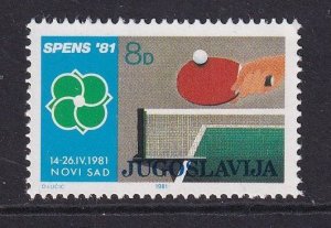 Yugoslavia   #1527   MNH  1981  Table tennis