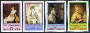 St Lucia 573-576,577,MNH.Michel 568-571,Bl.32. Decade of Women,1981. Paintings.