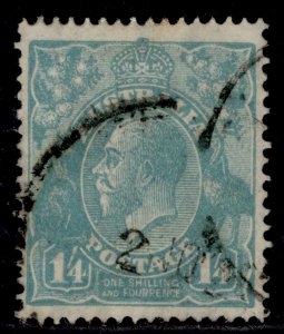 AUSTRALIA GV SG104, 1s 4d turquoise, FINE USED. Cat £26.