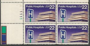 US  2210  MNH,  PLATE BLOCK,  PUBLIC HOSPITALS