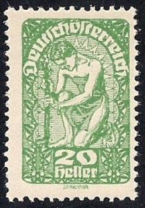 Austria #208A 20 H Allegory of The Republic Mint OG NH F-VF