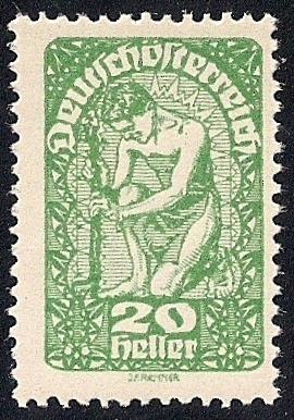 Austria #208A 20 H Allegory of The Republic Mint OG NH F-VF