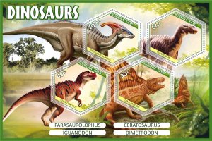 Stamps Dinosaurs 1+1 sheets perforated MNH** 2017 year