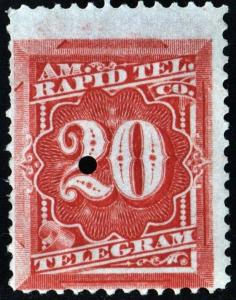 1T6 20¢ American Rapid Telegraph Company Stamp (1881) Remaindered/MH